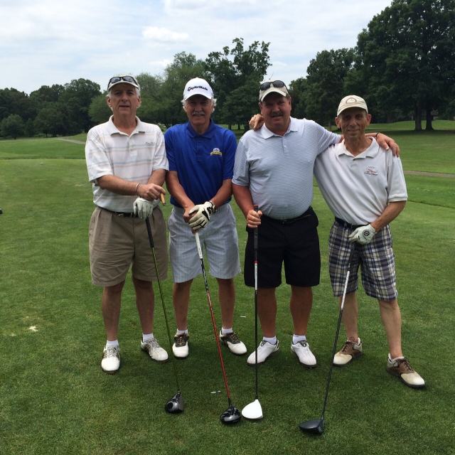 Joe, Brian, Mark and Blair at Reston National Golf Course on the 45th Reunion Weekend
